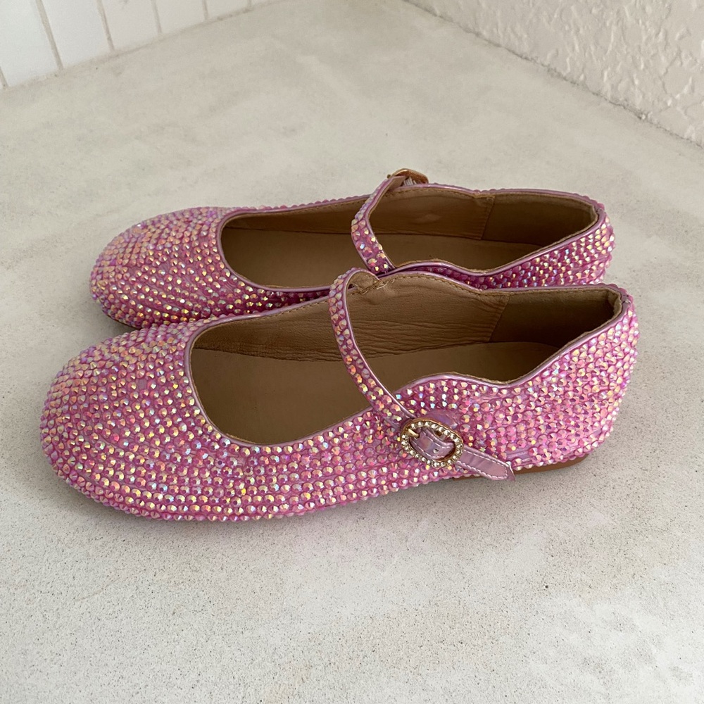 Sparkling Pink Kids Dress Shoes - Picture 2 of 6